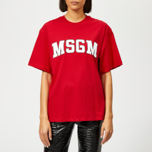 MSGM Women's College Logo T-Shirt - Red