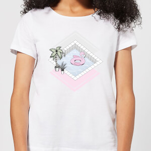 Barlena Flamingos Paradise Women's T-Shirt - White