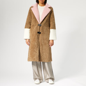 Saks Potts Women's Classic Febbe Skin Coat - Camel/Pink