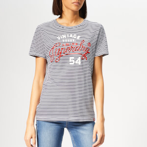 Superdry Women's 54 Goods Rope Entry T-Shirt - Optic/Rinse Navy Stripe