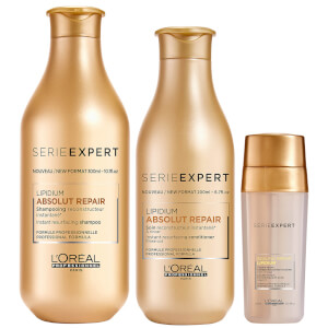 Trio de Shampoo, Condicionador e Reparador Selante Absolut Repair Lipidium da L'Oréal Professionnel Serie