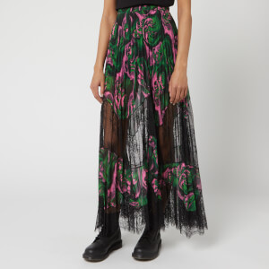 McQ Alexander McQueen Women's Fluid Overlay Skirt - Pink Green