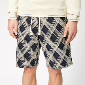 Maison Margiela Men's Jacquard Jersey Shorts - Blue Check