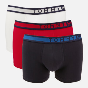 Tommy Hilfiger Men's 3 Pack Trunk Boxer Shorts - Navy Blazer/White/Tango Red