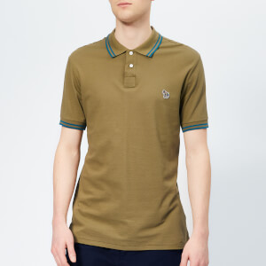 PS Paul Smith Men's Regular Fit Tipped Polo Shirt - Khaki