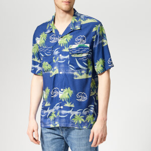 Edwin Men's Garage Short Sleeve Shirt - Blue Island
