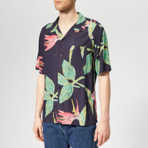 Edwin Men's Resort Short Sleeve Shirt - Ebony Birds Of Paradise