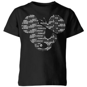 Danger Mouse Word Face Kids' T-Shirt - Black