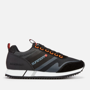 Superdry Men's Ferro Runner Style Trainers - Black/Hazard Orange/Dark Grey