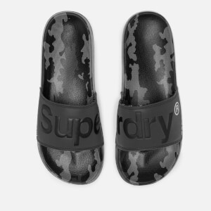 Superdry Men's Aop Beach Slide Sandals - Black 3M/Black/Mono Camo Dot