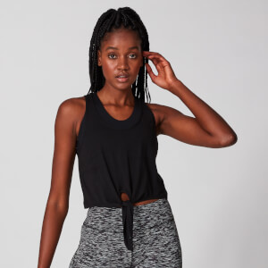 Myprotein Tie Front Crop Vest - Black