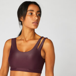 Myprotein Metallic Asymmetric Sports Bra - Malbec