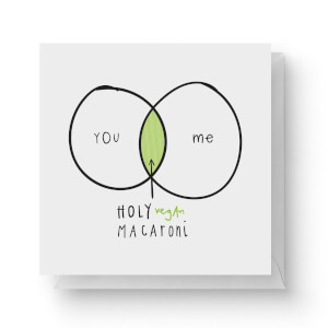 Holy Vegan Macaroni Square Greetings Card (14.8cm x 14.8cm)