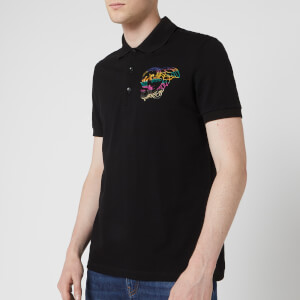Versace Collection Men's Small Logo Polo Shirt - Black Print