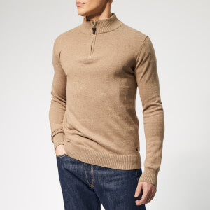 Joules Men's Hillside 1/4 Zip Knit - Camel Marl