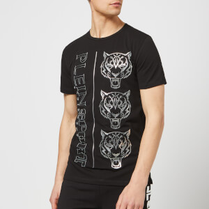 Plein Sport Men's Round Neck Tiger T-Shirt - Black/Silver