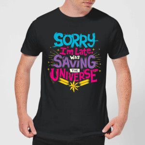 Captain Marvel Sorry I'm Late Men's T-Shirt - Black