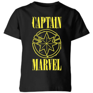 Captain Marvel Grunge Logo Kids' T-Shirt - Black