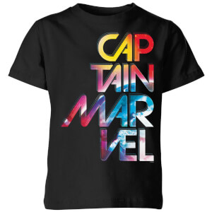 Captain Marvel Galactic Text Kids' T-Shirt - Black