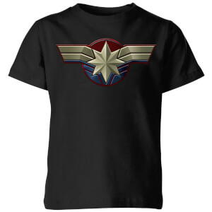Captain Marvel Chest Emblem Kids' T-Shirt - Black