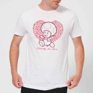 Super Mario Toadally In Love Men's T-Shirt - White