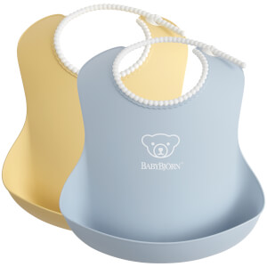 BABYBJÖRN Baby Bib - Powder Yellow and Powder Blue (2 Pack)
