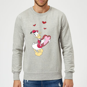 Disney Donald Duck Love Heart Sweatshirt - Grey