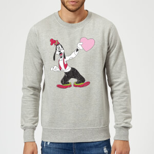 Disney Goofy Love Heart Sweatshirt - Grey
