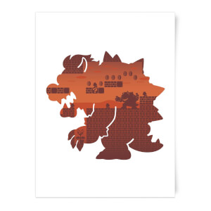 Nintendo Super Mario Bowser Silhouette Art Print