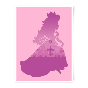 Nintendo Super Mario Peach Silouette Art Print