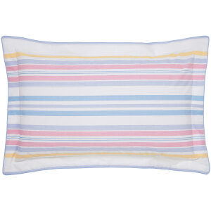 Joules Summer Fruit Stripe Oxford Pillowcase - Pink