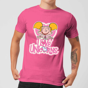 Dexters Lab Dee Dee I Love Unicorns Men's T-Shirt - Pink