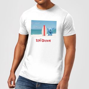Disney Lilo And Stitch Surf Beach Men's T-Shirt - White