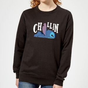 Disney Lilo And Stitch Chillin Women's Sweatshirt - Black