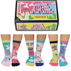 United Oddsocks Women's Unicorn vs Llama Socks Gift Set (UK 4-8)