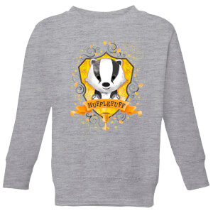 Harry Potter Kids Hufflepuff Crest Kids' Sweatshirt - Grey
