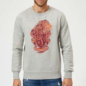 Harry Potter Gryffindor Drawn Crest Sweatshirt - Grey