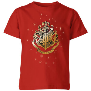 T-Shirt Harry Potter Star Hogwarts Gold Crest - Rosso - Bambini
