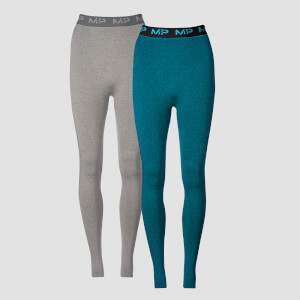 Myprotein Black Friday Two Pack 2.0 Curve Leggings - Grey/Lagoon
