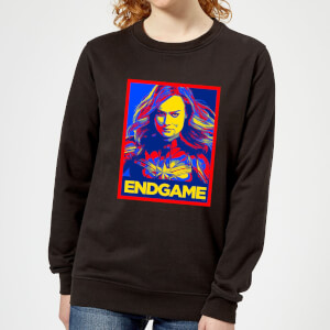 Avengers Endgame Captain Marvel Poster Women's Sweatshirt - Black