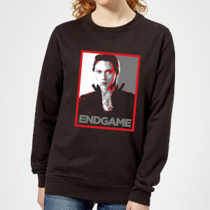 Avengers Endgame Black Widow Poster Women's Sweatshirt - Black