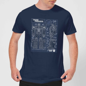 Transformers Optimus Prime Schematic Men's T-Shirt - Navy