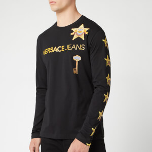 Versace Jeans Men's Sleeve Stars Long Sleeve T-Shirt - Nero