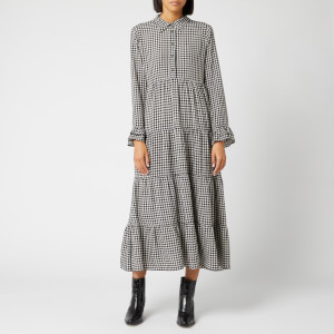 Ganni Women's Printed Crepe Dress - Black