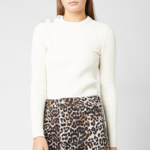 Ganni Women's Cotton Knitted Jumper - Egret