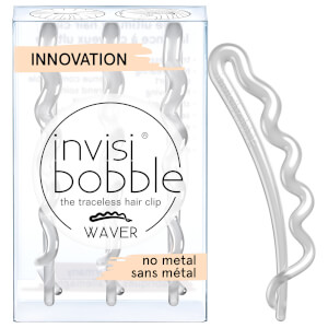 invisibobble Waver Slide-Lock Hair Clip - Crystal Clear (Pack of 3)
