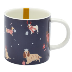 Joules Christmas Dogs Mug - Navy