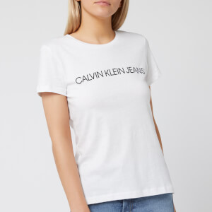 Calvin Klein Jeans Women's Institutional Logo Slim Fit T-Shirt - Bright White