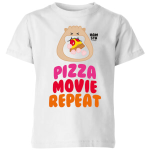 Hamsta Pizza Movie Repeat Kids' T-Shirt - White