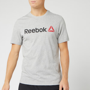 Reebok Men's Reebok Linear Read Short Sleeve T-Shirt - Grey